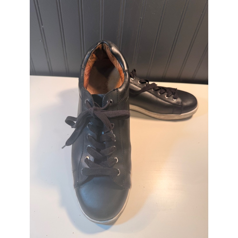 Vionic Baldwin Mens Black Leather Cupsole Sneakers Low Top Shoes Size 12 SM036